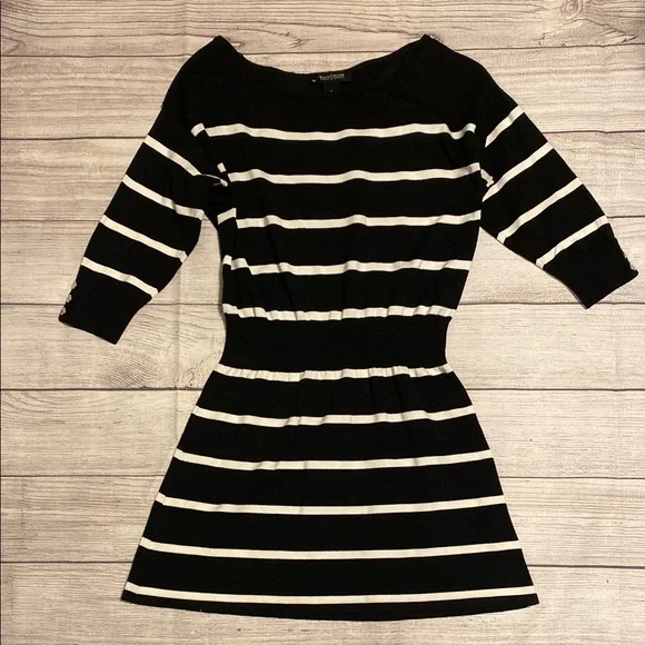 Fairly New Black and White Striped Sweater Dress - Picture 1 of 3